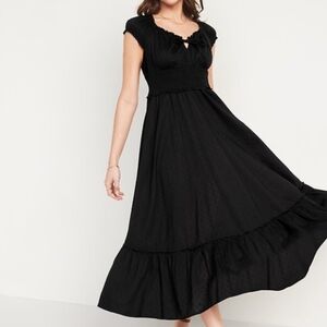 Black Dress with Ruffle Detail